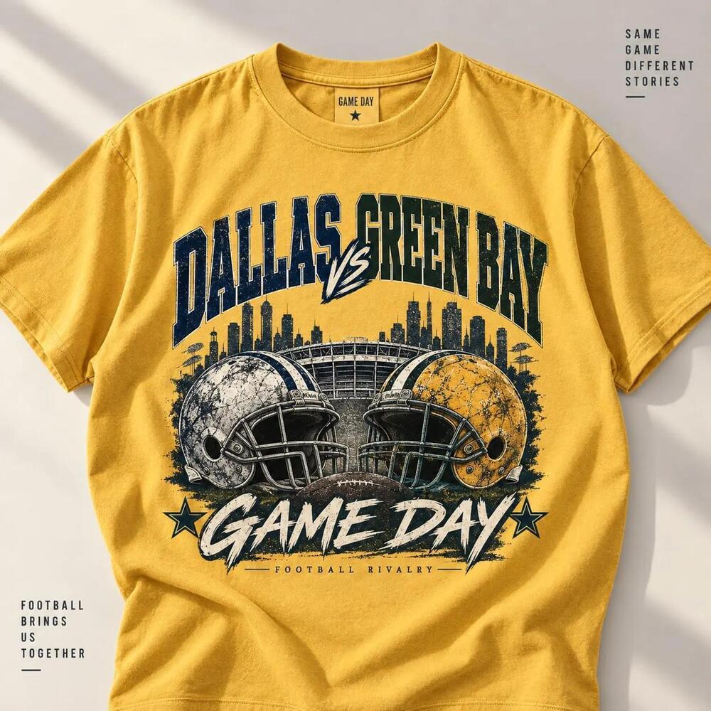 Dallas Green Bay Football Shirt Rivalry Tee Game Day Fan Gift